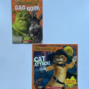 Vintage Shrek 2 Bundle: Paperback Gag Book & Cat Attack